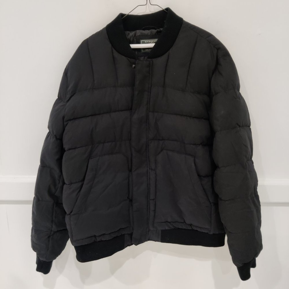 NWOT G.H. Bass & Co Men Mid-Weight Winter Puffer Jacket Black Size XL $120 BB311
